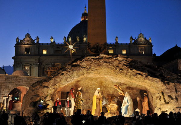 La crèche de Noël, place Saint Pierre de Rome (Vatican)